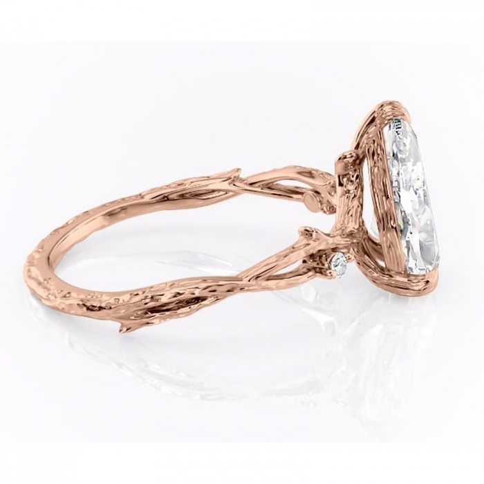 Inel de logodnă Meliora din aur Rose 14kt cu moissanite tăietură pară – Solitar rafinată pentru profil mediu | Personalizează și configurează gratuit online [2]