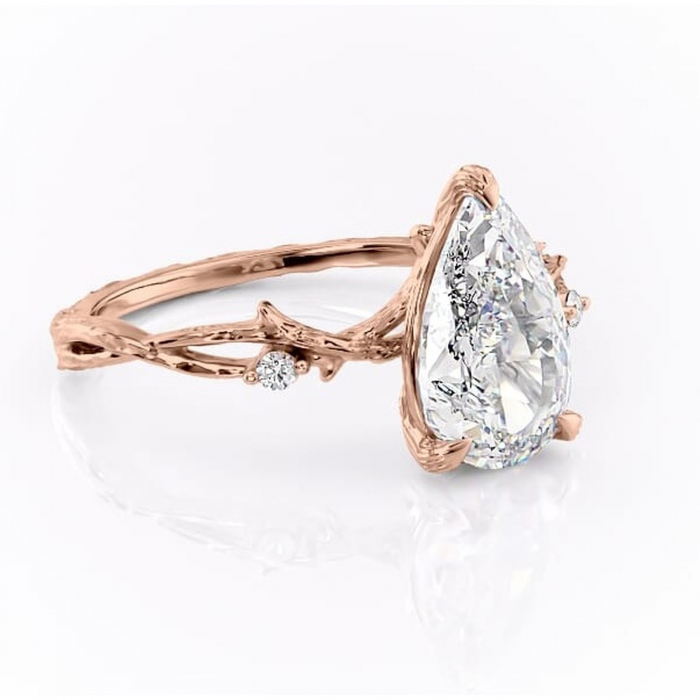 Inel de logodnă Meliora din aur Rose 14kt cu moissanite tăietură pară – Solitar rafinată pentru profil mediu | Personalizează și configurează gratuit online [1]