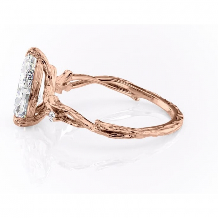 Inel de logodnă Meliora din aur Rose 14kt cu moissanite tăietură pară – Solitar rafinată pentru profil mediu | Personalizează și configurează gratuit online [6]