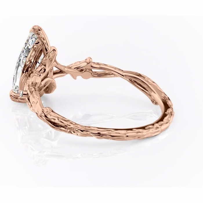 Inel de logodnă Meliora din aur Rose 14kt cu moissanite tăietură pară – Solitar rafinată pentru profil mediu | Personalizează și configurează gratuit online [5]