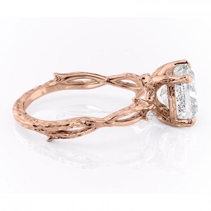 Inel de logodnă Meliora din aur Rose 18kt cu moissanite tăietură pernă – Solitar rafinată pentru profil mediu | Personalizează și configurează gratuit online [2]