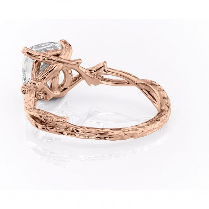 Inel de logodnă Meliora din aur Rose 18kt cu moissanite tăietură pernă – Solitar rafinată pentru profil mediu | Personalizează și configurează gratuit online [4]