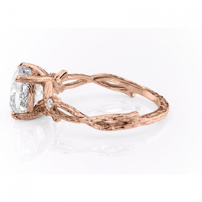 Inel de logodnă Meliora din aur Rose 18kt cu moissanite tăietură pernă – Solitar rafinată pentru profil mediu | Personalizează și configurează gratuit online [6]