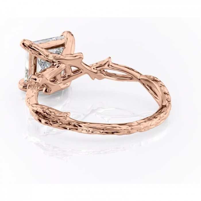 Inel de logodnă Meliora din aur Rose 14kt cu moissanite tăietură princess – Solitar rafinată pentru profil mediu | Personalizează și configurează gratuit online [4]