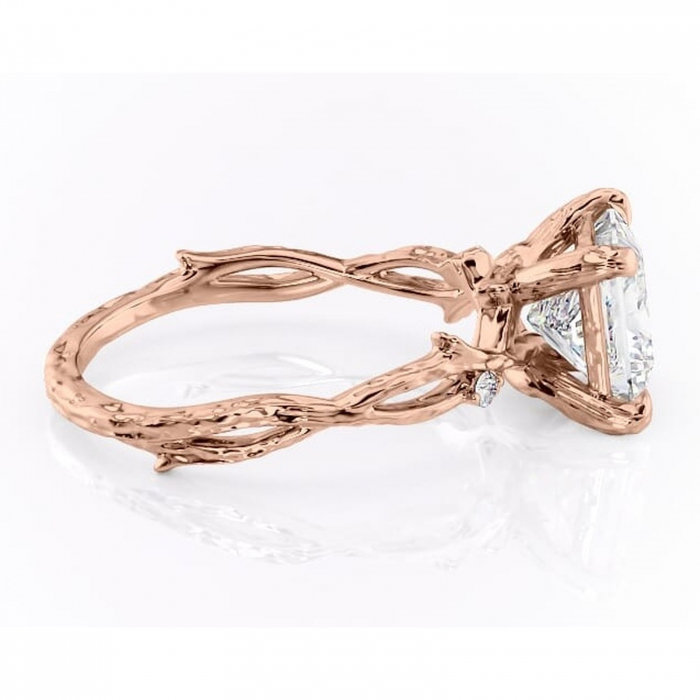 Inel de logodnă Meliora din aur Rose 14kt cu moissanite tăietură princess – Solitar rafinată pentru profil mediu | Personalizează și configurează gratuit online [2]