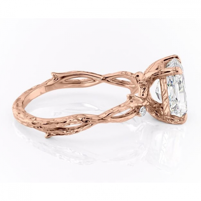 Inel de logodnă Meliora din aur Rose 14kt cu moissanite tăietură radiantă – Solitar rafinată pentru profil mediu | Personalizează și configurează gratuit online [2]