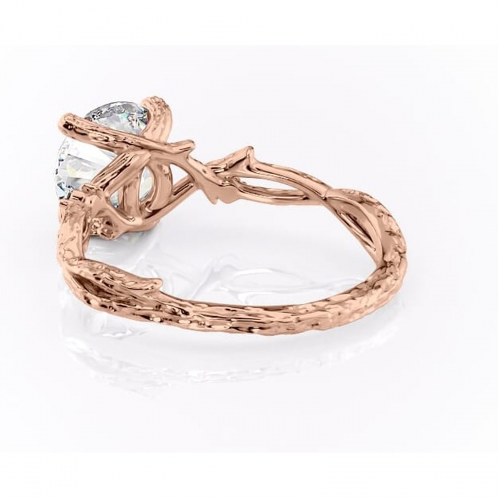Inel de logodnă Meliora din aur Rose 14kt cu moissanite tăietură rotundă – Solitar rafinată pentru profil mediu | Personalizează și configurează gratuit online [4]