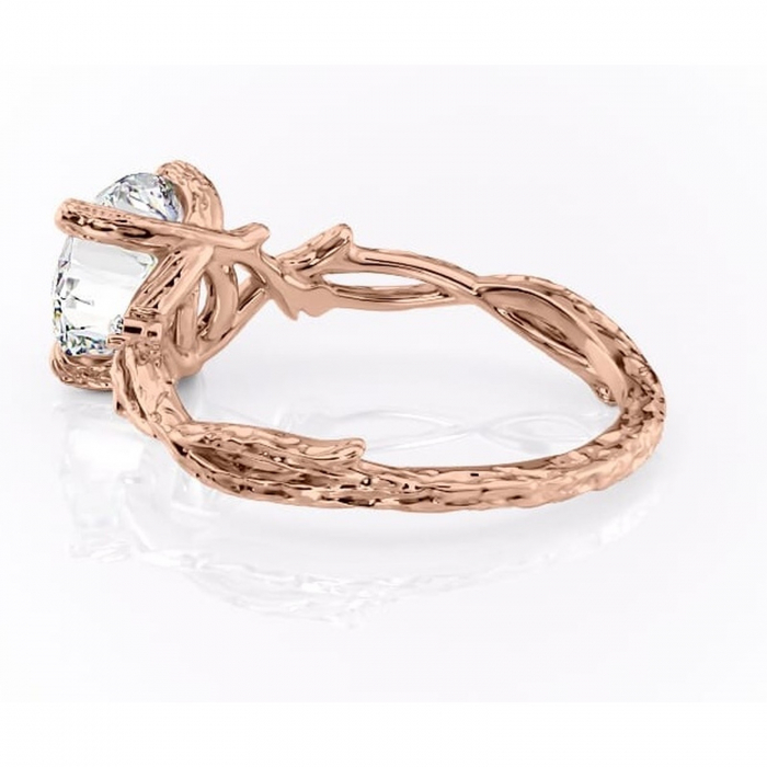 Inel de logodnă Meliora din aur Rose 14kt cu moissanite tăietură rotundă – Solitar rafinată pentru profil mediu | Personalizează și configurează gratuit online [5]