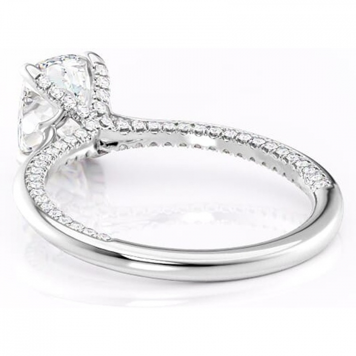 Inel de logodnă Mila din aur Alb 14kt cu moissanite tăietură asscher – Solitar rafinată pentru profil înalt | Personalizează și configurează gratuit online [4]