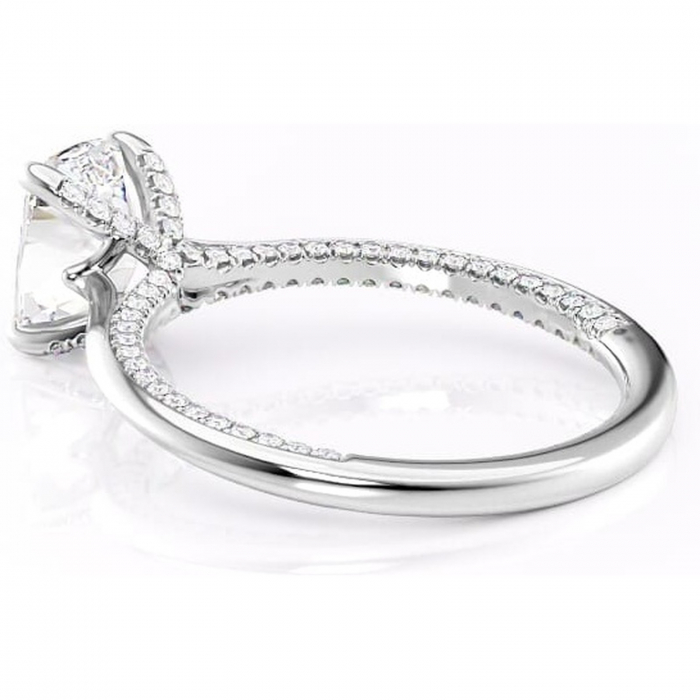 Inel de logodnă Mila din aur Alb 14kt cu moissanite tăietură asscher – Solitar rafinată pentru profil înalt | Personalizează și configurează gratuit online [5]