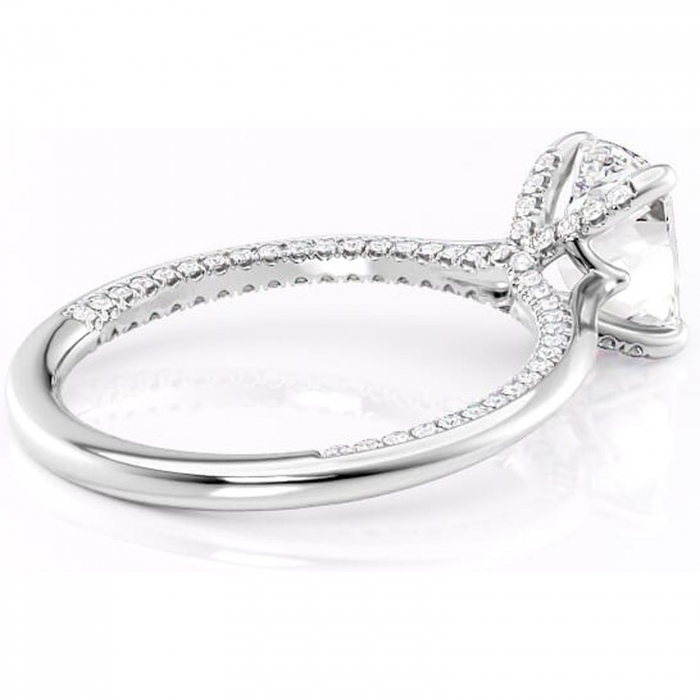 Inel de logodnă Mila din aur Alb 14kt cu moissanite tăietură asscher – Solitar rafinată pentru profil înalt | Personalizează și configurează gratuit online [3]