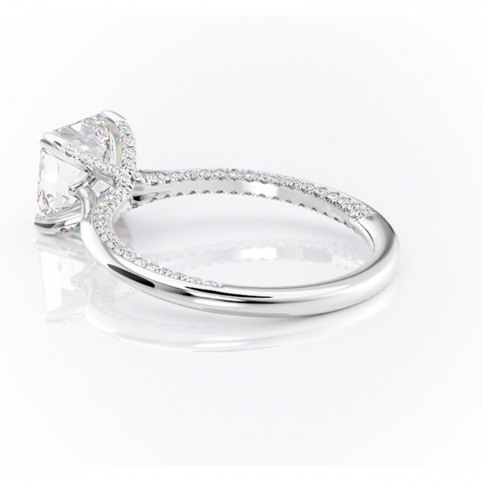 Inel de logodnă Mila din aur Alb 18kt cu moissanite tăietură asscher – Solitar rafinată pentru profil înalt | Personalizează și configurează gratuit online [5]