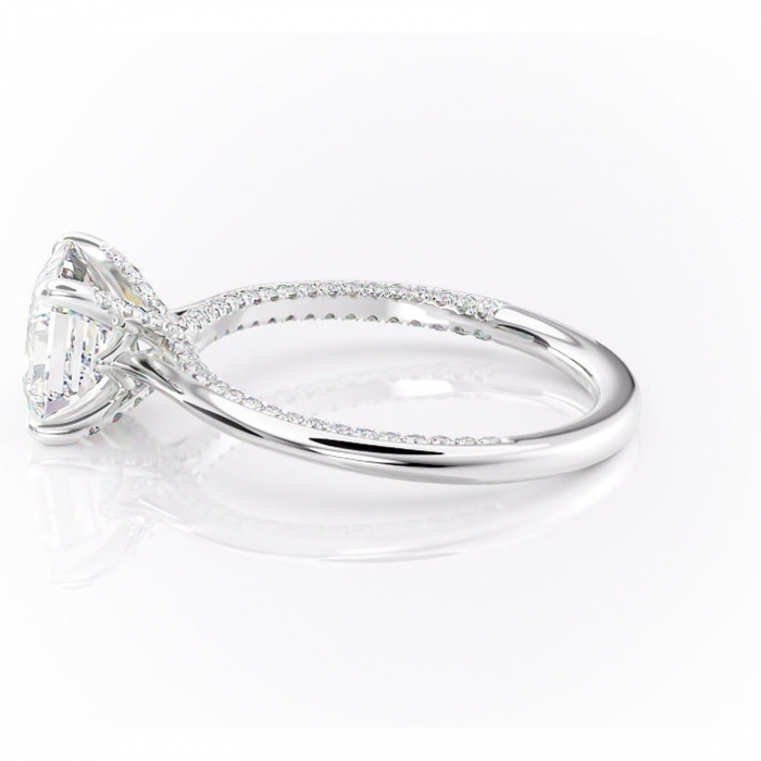 Inel de logodnă Mila din aur Alb 18kt cu moissanite tăietură asscher – Solitar rafinată pentru profil înalt | Personalizează și configurează gratuit online [6]