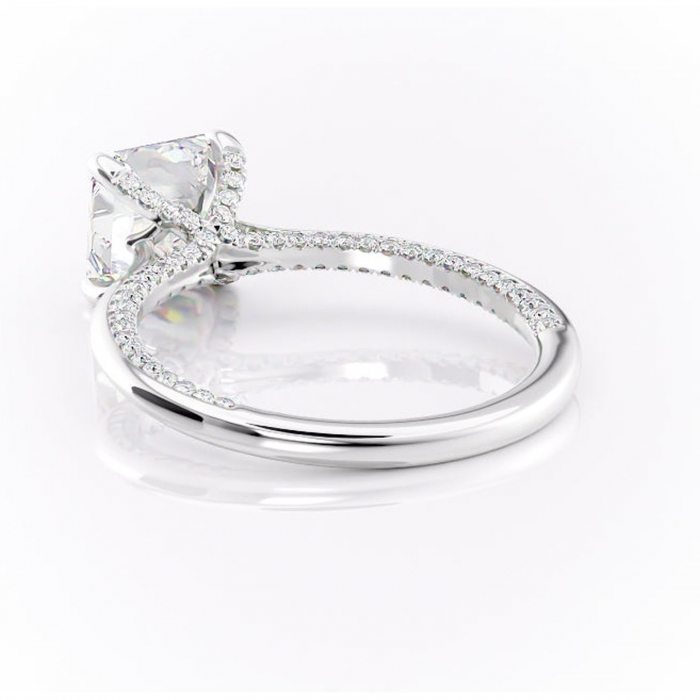 Inel de logodnă Mila din aur Alb 18kt cu moissanite tăietură asscher – Solitar rafinată pentru profil înalt | Personalizează și configurează gratuit online [4]
