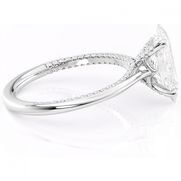 Inel de logodnă Mila din aur Alb 14kt cu moissanite tăietură marquise – Solitar rafinată pentru profil înalt | Personalizează și configurează gratuit online [2]