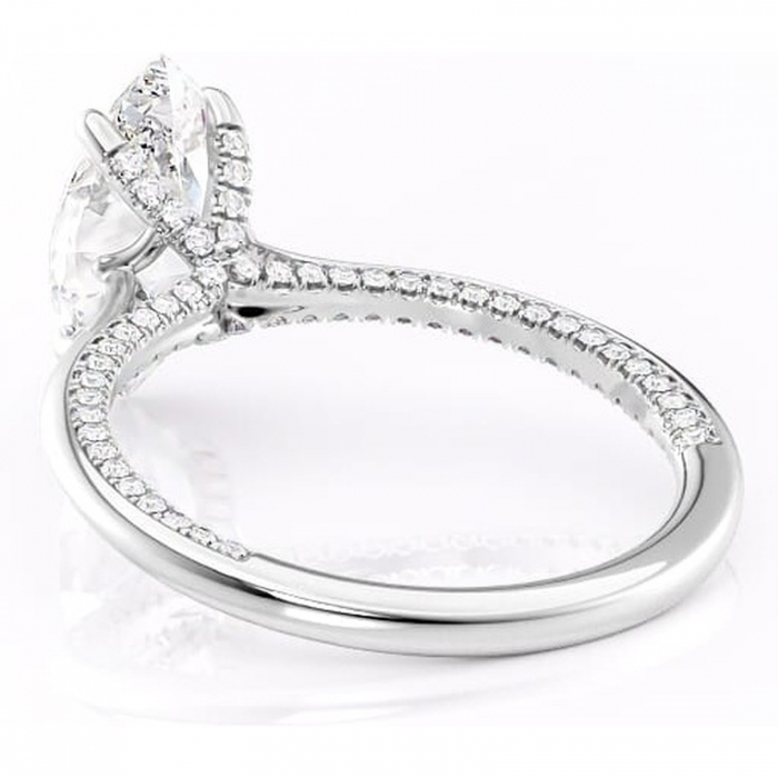Inel de logodnă Mila din aur Alb 14kt cu moissanite tăietură marquise – Solitar rafinată pentru profil înalt | Personalizează și configurează gratuit online [4]
