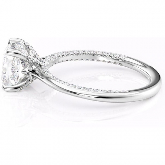 Inel de logodnă Mila din aur Alb 14kt cu moissanite tăietură pernă – Solitar rafinată pentru profil înalt | Personalizează și configurează gratuit online [6]