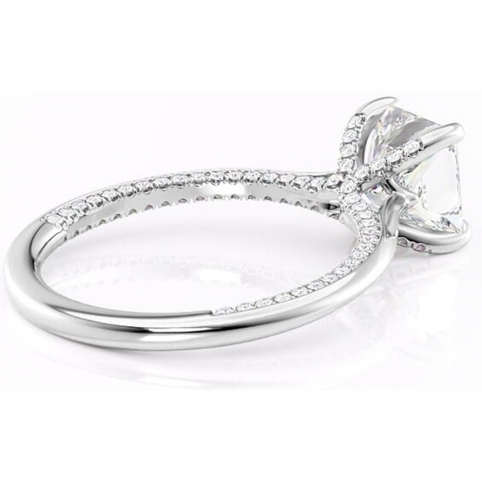 Inel de logodnă Mila din aur Alb 14kt cu moissanite tăietură princess – Solitar rafinată pentru profil înalt | Personalizează și configurează gratuit online [3]