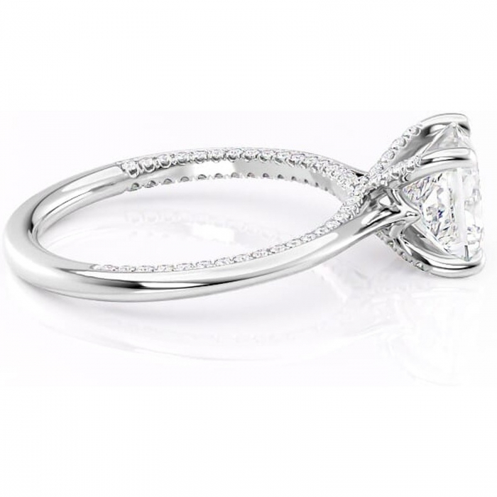 Inel de logodnă Mila din aur Alb 14kt cu moissanite tăietură princess – Solitar rafinată pentru profil înalt | Personalizează și configurează gratuit online [2]
