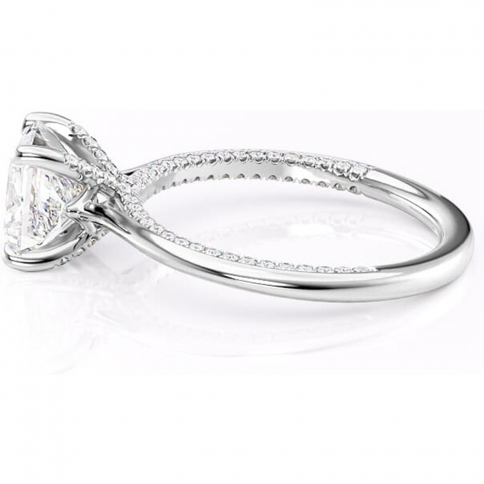 Inel de logodnă Mila din aur Alb 14kt cu moissanite tăietură princess – Solitar rafinată pentru profil înalt | Personalizează și configurează gratuit online [6]