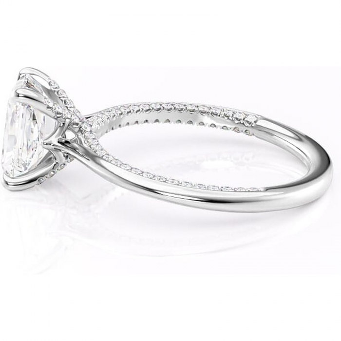 Inel de logodnă Mila din aur Alb 14kt cu moissanite tăietură radiantă – Solitar rafinată pentru profil înalt | Personalizează și configurează gratuit online [6]