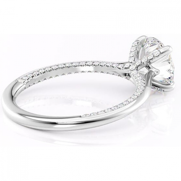 Inel de logodnă Mila din aur Alb 14kt cu moissanite tăietură rotundă – Solitar rafinată pentru profil înalt | Personalizează și configurează gratuit online [3]