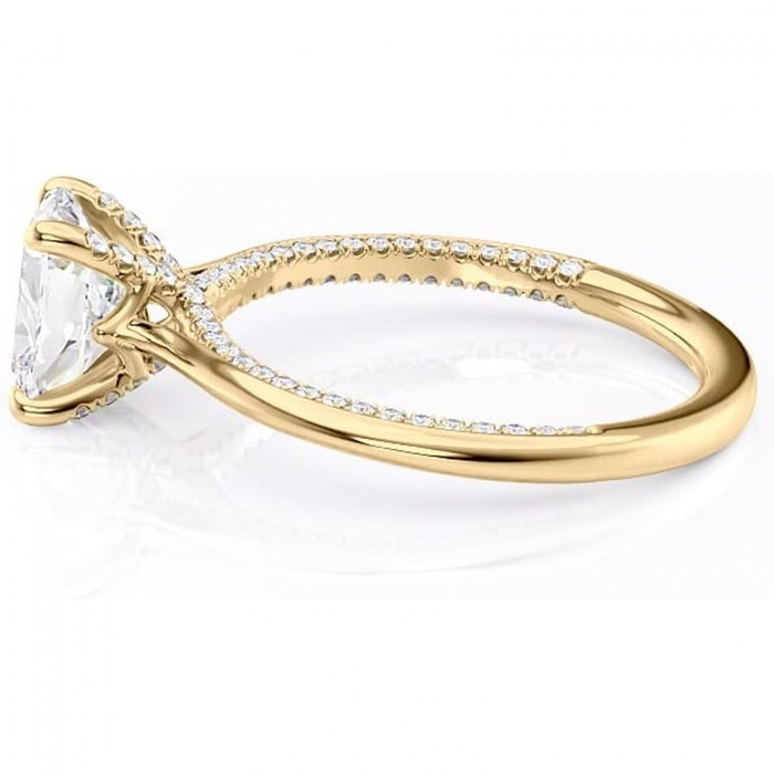 Inel de logodnă Mila din aur Galben 14kt cu moissanite tăietură asscher – Solitar rafinată pentru profil înalt | Personalizează și configurează gratuit online [6]