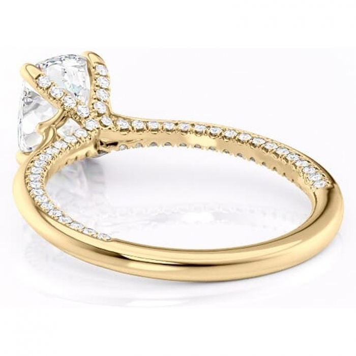 Inel de logodnă Mila din aur Galben 14kt cu moissanite tăietură asscher – Solitar rafinată pentru profil înalt | Personalizează și configurează gratuit online [4]