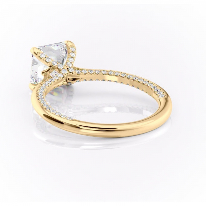 Inel de logodnă Mila din aur Galben 14kt cu moissanite tăietură asscher – Solitar rafinată pentru profil înalt | Personalizează și configurează gratuit online [4]