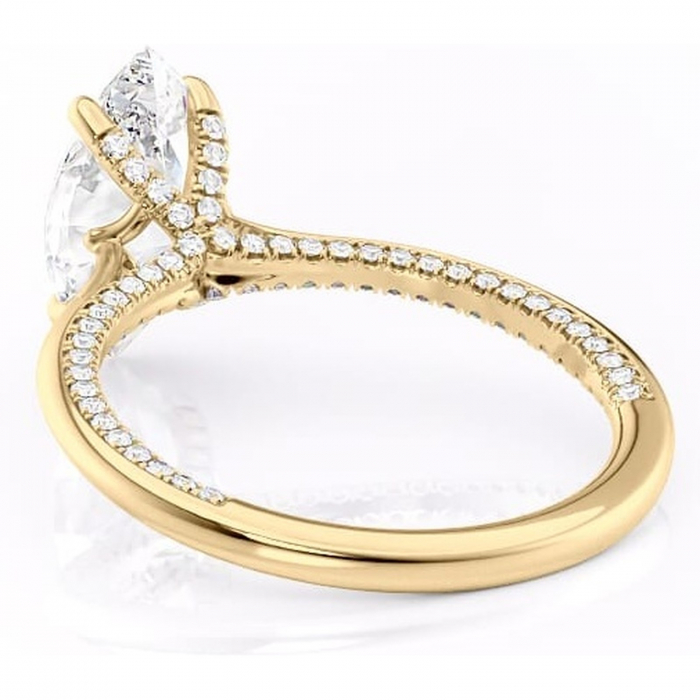 Inel de logodnă Mila din aur Galben 14kt cu moissanite tăietură marquise – Solitar rafinată pentru profil înalt | Personalizează și configurează gratuit online [4]