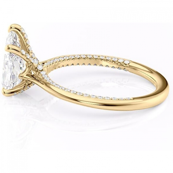 Inel de logodnă Mila din aur Galben 18kt cu moissanite tăietură pară – Solitar rafinată pentru profil înalt | Personalizează și configurează gratuit online [6]