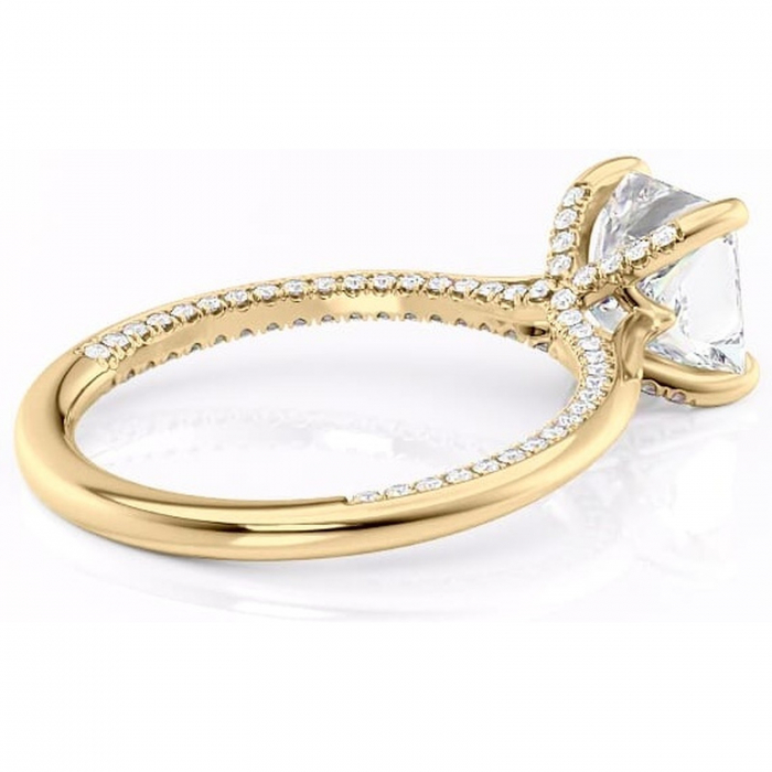 Inel de logodnă Mila din aur Galben 14kt cu moissanite tăietură princess – Solitar rafinată pentru profil înalt | Personalizează și configurează gratuit online [3]