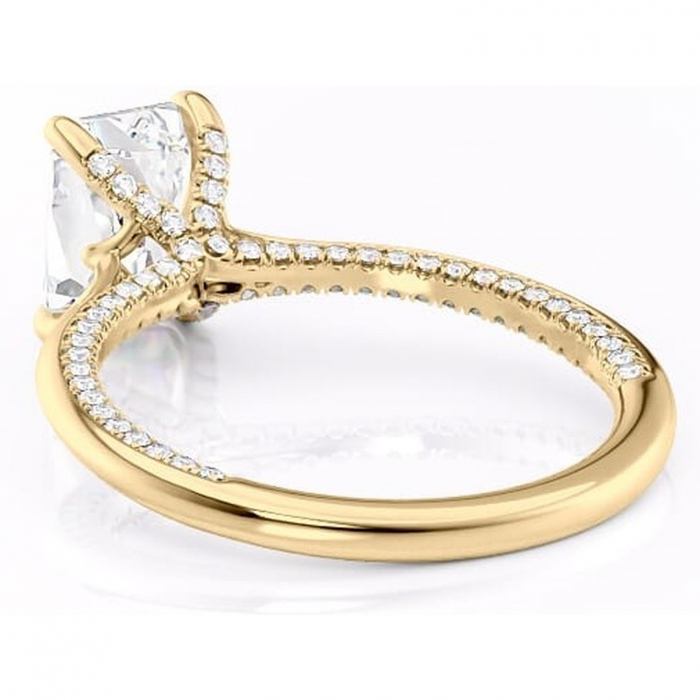 Inel de logodnă Mila din aur Galben 14kt cu moissanite tăietură radiantă – Solitar rafinată pentru profil înalt | Personalizează și configurează gratuit online [4]