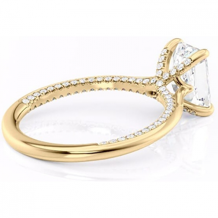 Inel de logodnă Mila din aur Galben 14kt cu moissanite tăietură radiantă – Solitar rafinată pentru profil înalt | Personalizează și configurează gratuit online [3]