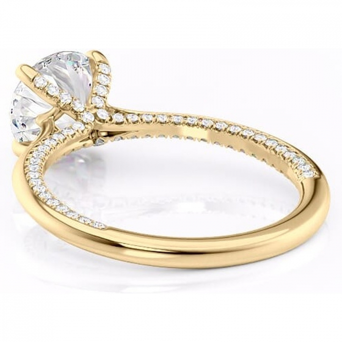 Inel de logodnă Mila din aur Galben 14kt cu moissanite tăietură rotundă – Solitar rafinată pentru profil înalt | Personalizează și configurează gratuit online [4]