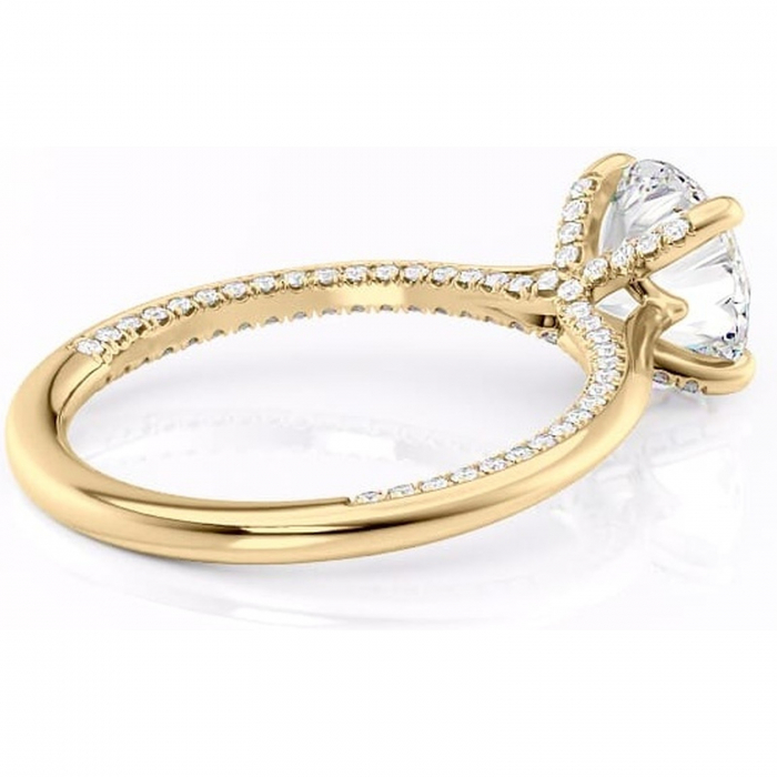 Inel de logodnă Mila din aur Galben 14kt cu moissanite tăietură rotundă – Solitar rafinată pentru profil înalt | Personalizează și configurează gratuit online [3]