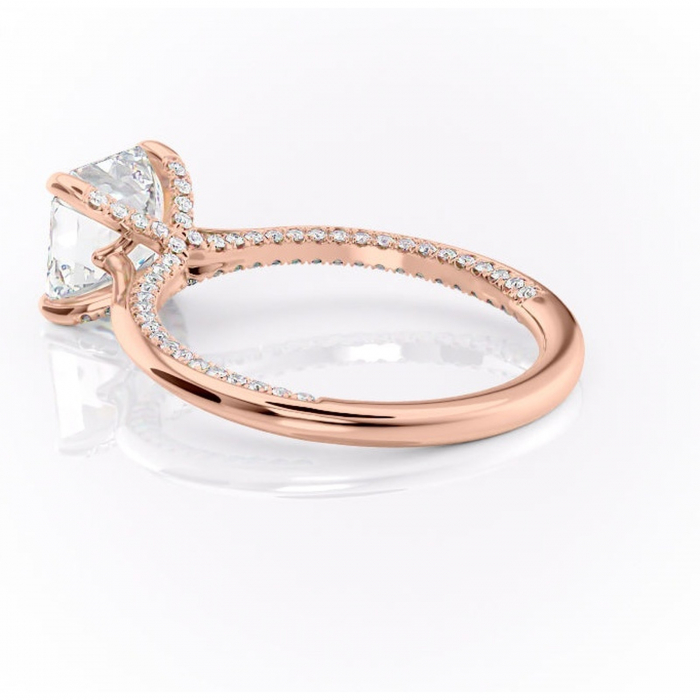 Inel de logodnă Mila din aur Rose 14kt cu moissanite tăietură asscher – Solitar rafinată pentru profil înalt | Personalizează și configurează gratuit online [5]