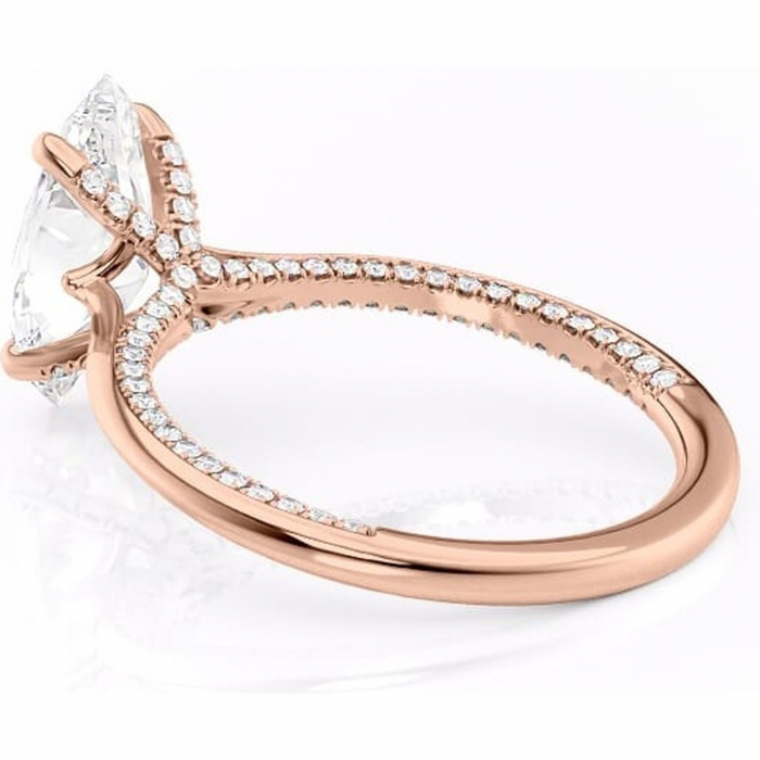 Inel de logodnă Mila din aur Rose 18kt cu moissanite tăietură marquise – Solitar rafinată pentru profil înalt | Personalizează și configurează gratuit online [5]
