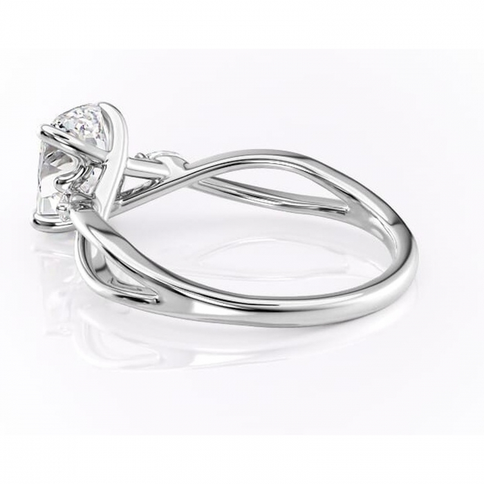 Inel de logodnă Mirabel din aur Alb 14kt cu moissanite tăietură pernă – Pietre laterale rafinată pentru profil mediu | Personalizează și configurează gratuit online [5]