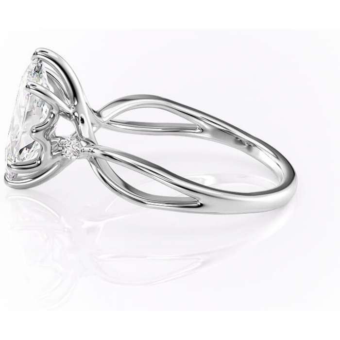 Inel de logodnă Mirabel din aur Alb 14kt cu moissanite tăietură marquise – Pietre laterale rafinată pentru profil mediu | Personalizează și configurează gratuit online [6]