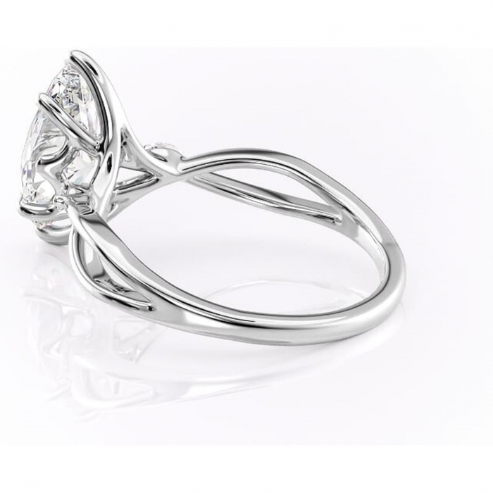 Inel de logodnă Mirabel din aur Alb 14kt cu moissanite tăietură marquise – Pietre laterale rafinată pentru profil mediu | Personalizează și configurează gratuit online [5]