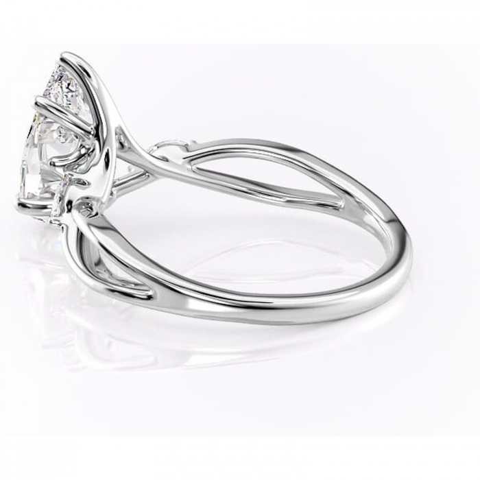 Inel de logodnă Mirabel din aur Alb 14kt cu moissanite tăietură pară – Pietre laterale rafinată pentru profil mediu | Personalizează și configurează gratuit online [5]