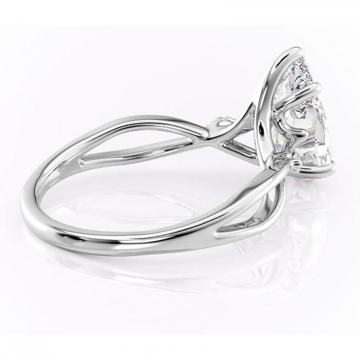 Inel de logodnă Mirabel din aur Alb 14kt cu moissanite tăietură pară – Pietre laterale rafinată pentru profil mediu | Personalizează și configurează gratuit online [3]