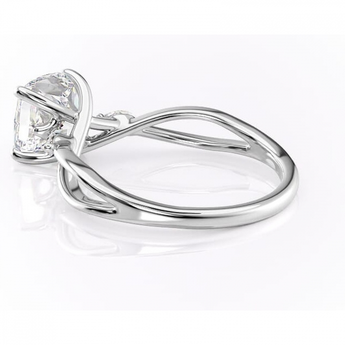 Inel de logodnă Mirabel din aur Alb 18kt cu moissanite tăietură pernă – Pietre laterale rafinată pentru profil mediu | Personalizează și configurează gratuit online [5]