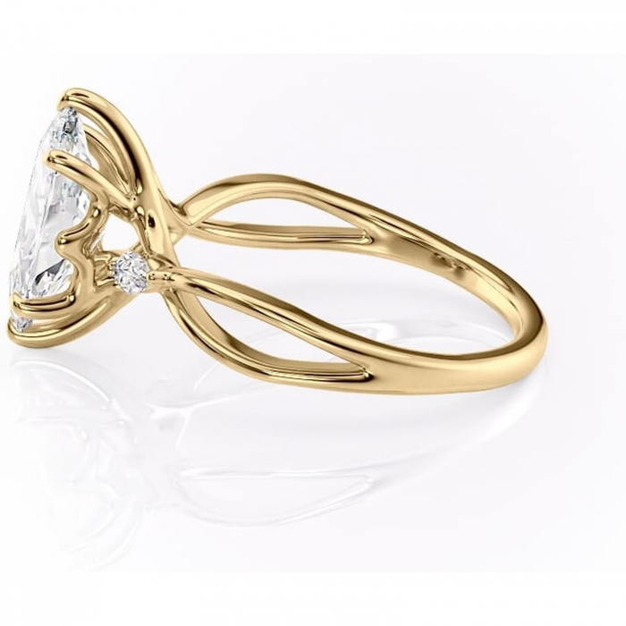 Inel de logodnă Mirabel din aur Galben 18kt cu moissanite tăietură marquise – Pietre laterale rafinată pentru profil mediu | Personalizează și configurează gratuit online [6]