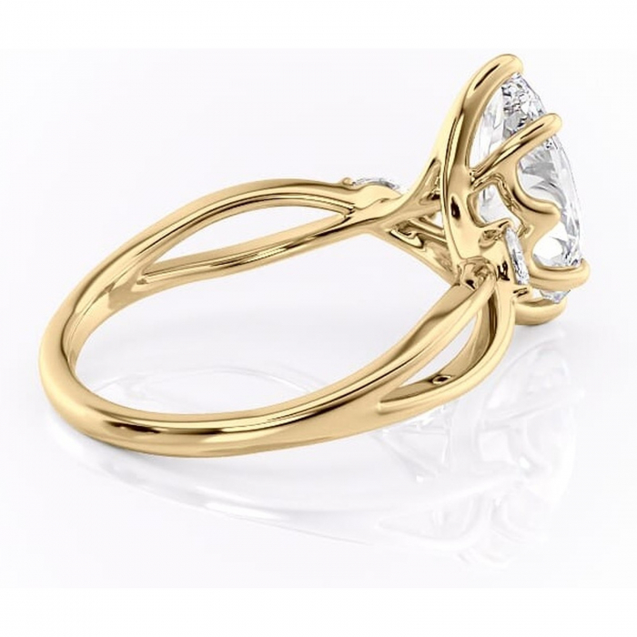 Inel de logodnă Mirabel din aur Galben 18kt cu moissanite tăietură marquise – Pietre laterale rafinată pentru profil mediu | Personalizează și configurează gratuit online [3]