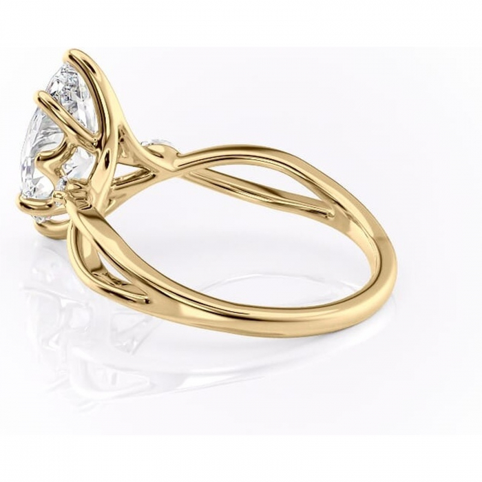 Inel de logodnă Mirabel din aur Galben 18kt cu moissanite tăietură marquise – Pietre laterale rafinată pentru profil mediu | Personalizează și configurează gratuit online [5]