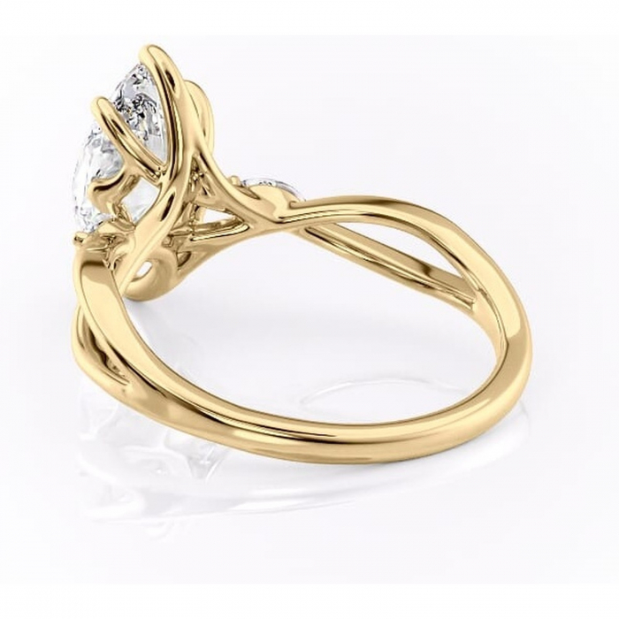 Inel de logodnă Mirabel din aur Galben 18kt cu moissanite tăietură marquise – Pietre laterale rafinată pentru profil mediu | Personalizează și configurează gratuit online [4]