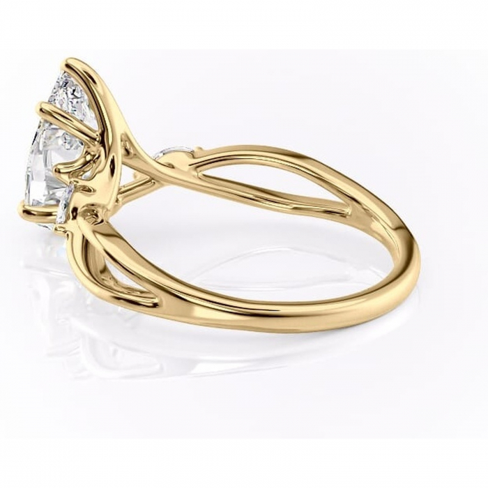 Inel de logodnă Mirabel din aur Galben 14kt cu moissanite tăietură pară – Pietre laterale rafinată pentru profil mediu | Personalizează și configurează gratuit online [5]
