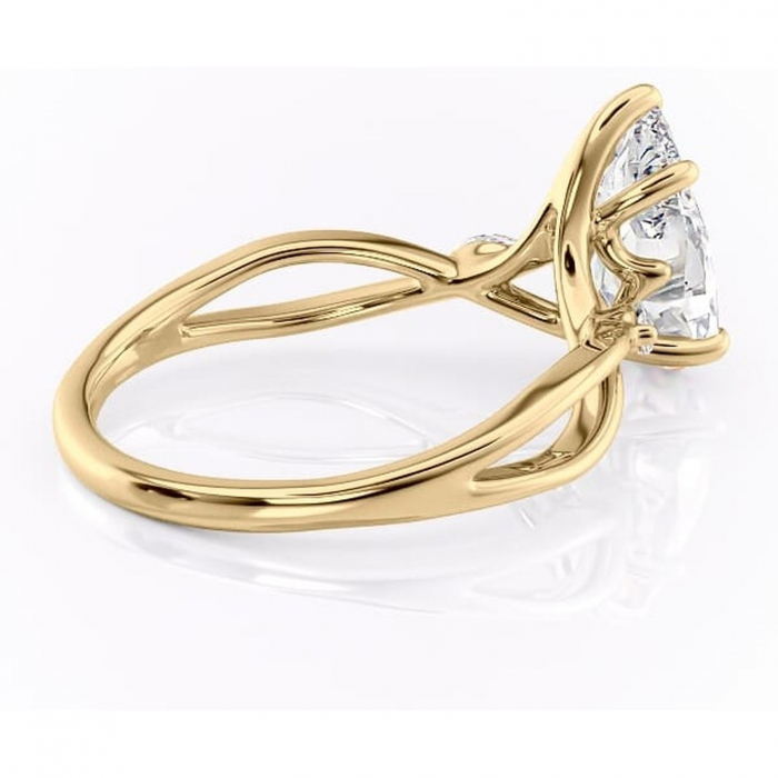 Inel de logodnă Mirabel din aur Galben 14kt cu moissanite tăietură pară – Pietre laterale rafinată pentru profil mediu | Personalizează și configurează gratuit online [3]